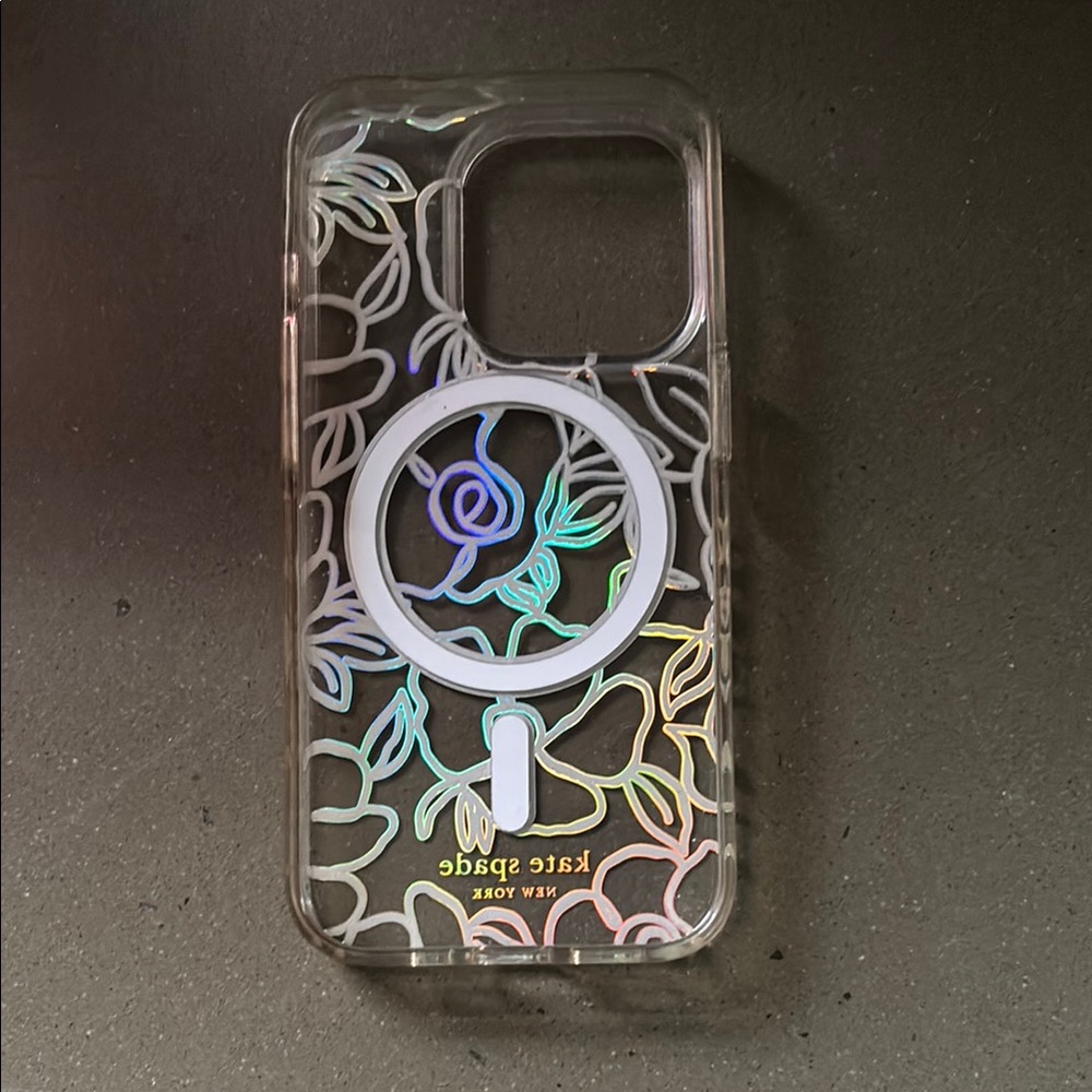 Kate Spade Holographic Floral Phone 15 Pro Case